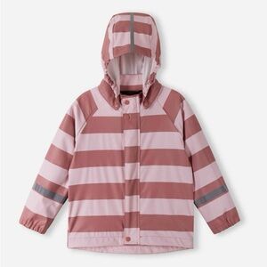 Reima stripped pink rain coat